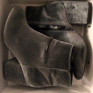 Grey Velvet Boots